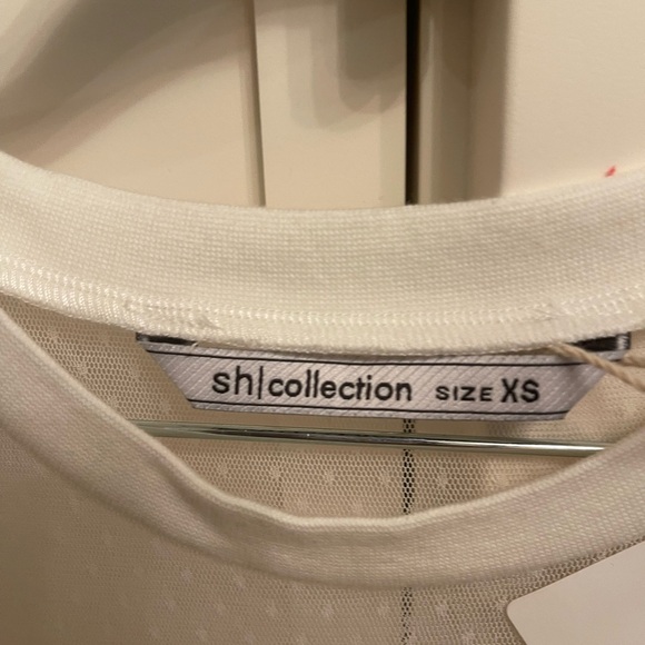 SD Collection White Ruffle Mesh Yoke Sweatshirt - Picture 4 of 9